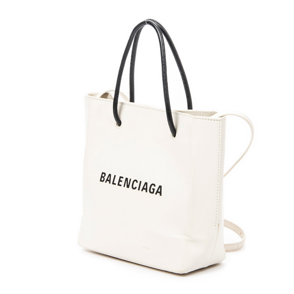 Shoulder Bag XXS Shopping Tote Ivory Grained Leather
