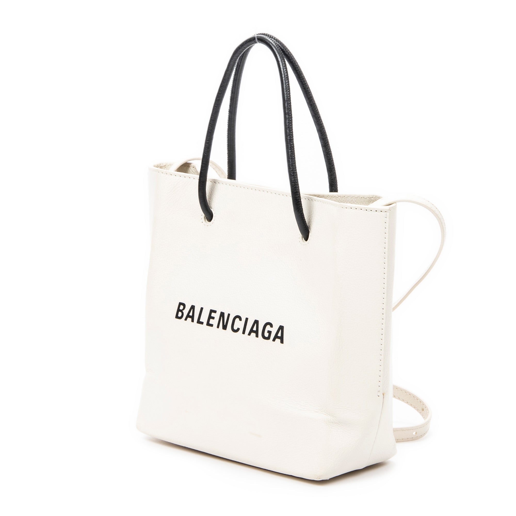 Shoulder Bag XXS Shopping Tote Ivory Grained Leather
