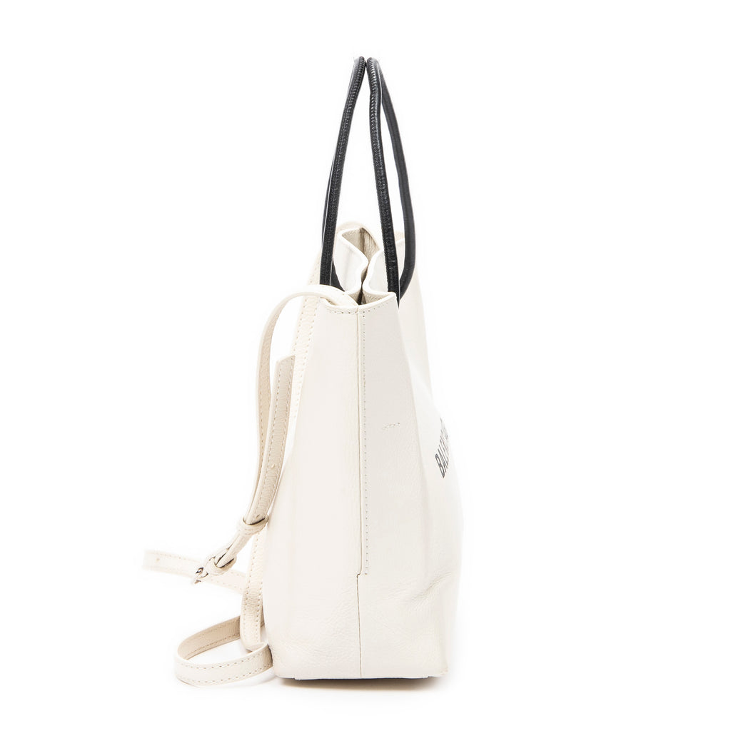 Shoulder Bag XXS Shopping Tote Ivory Grained Leather