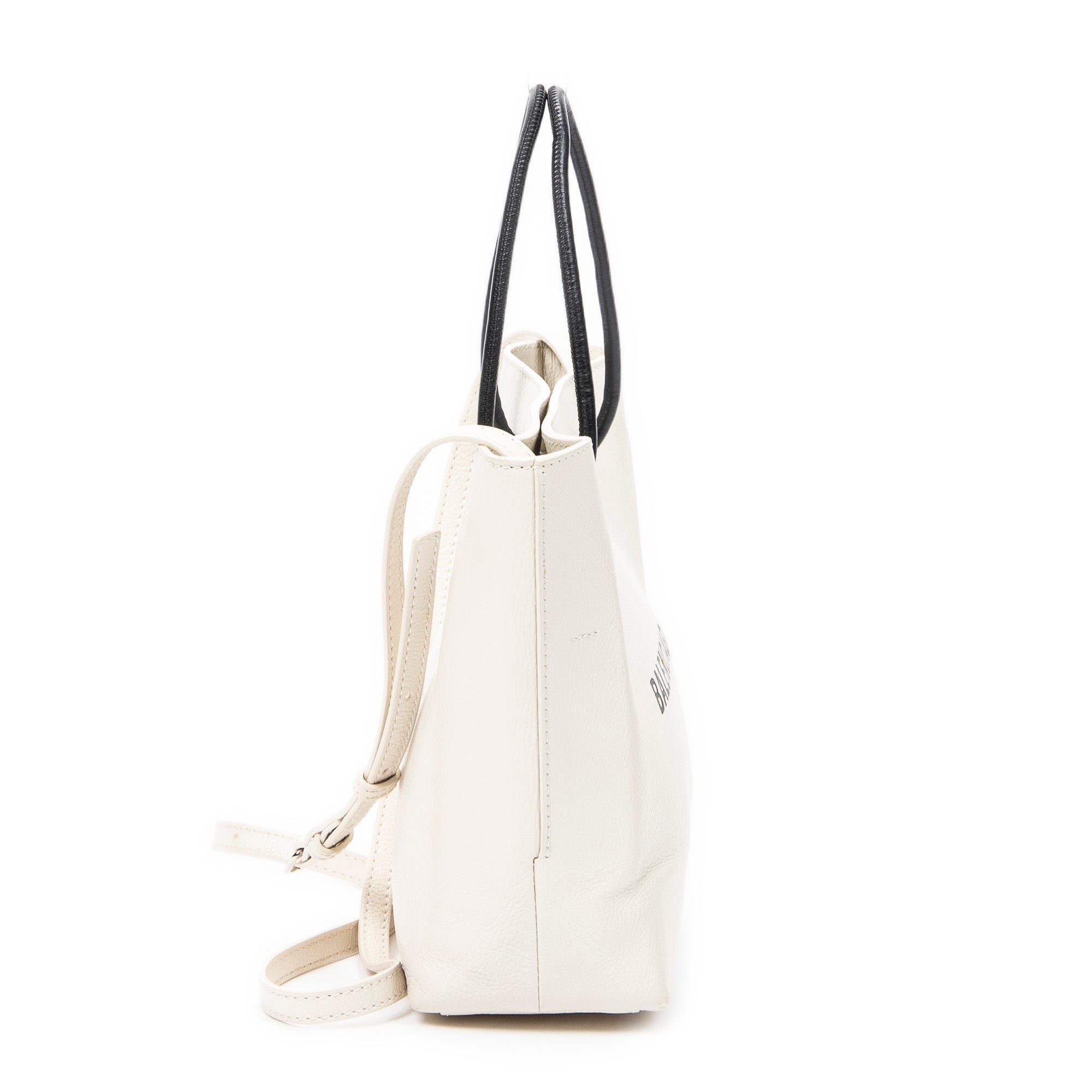 Shoulder Bag XXS Shopping Tote Ivory Grained Leather