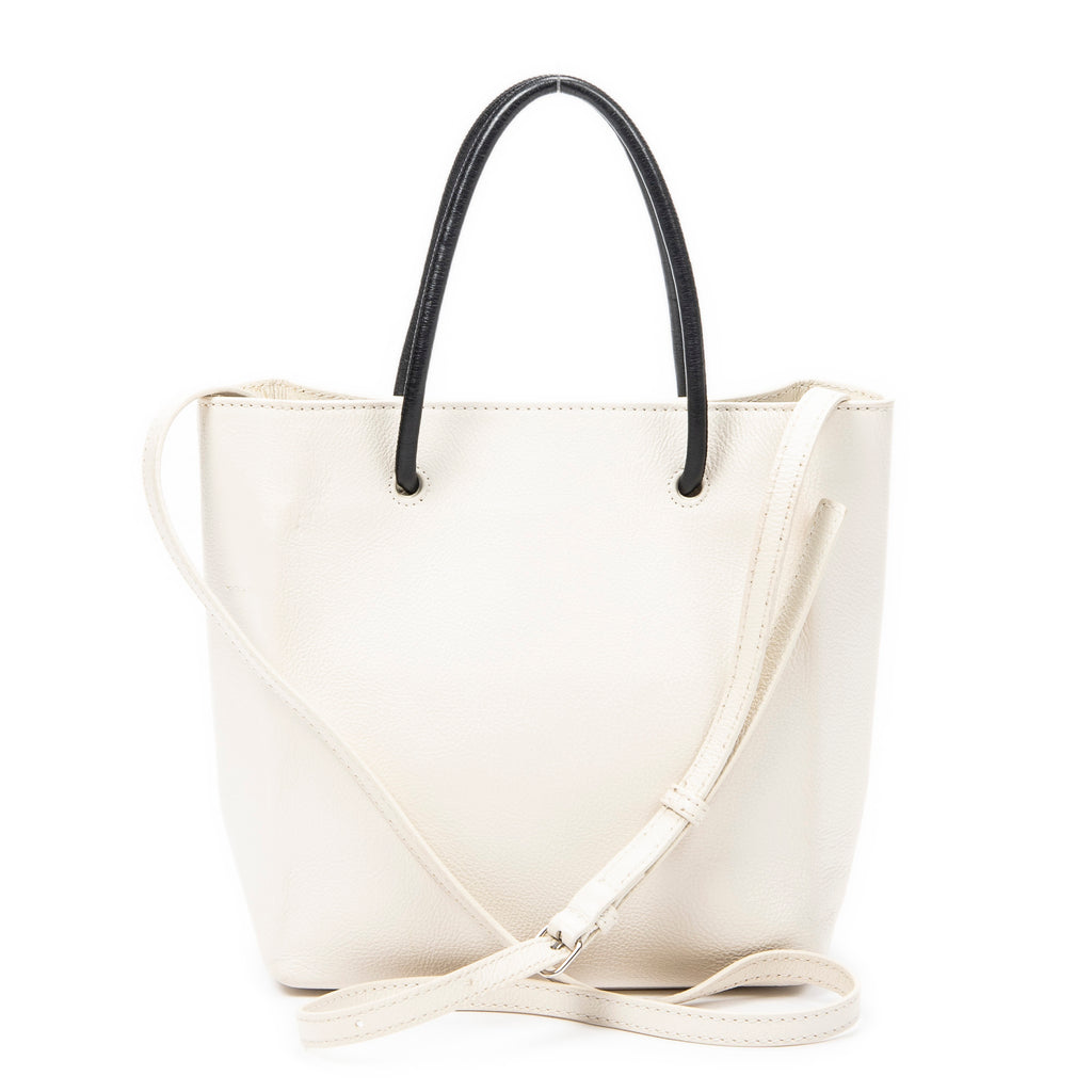 Shoulder Bag XXS Shopping Tote Ivory Grained Leather