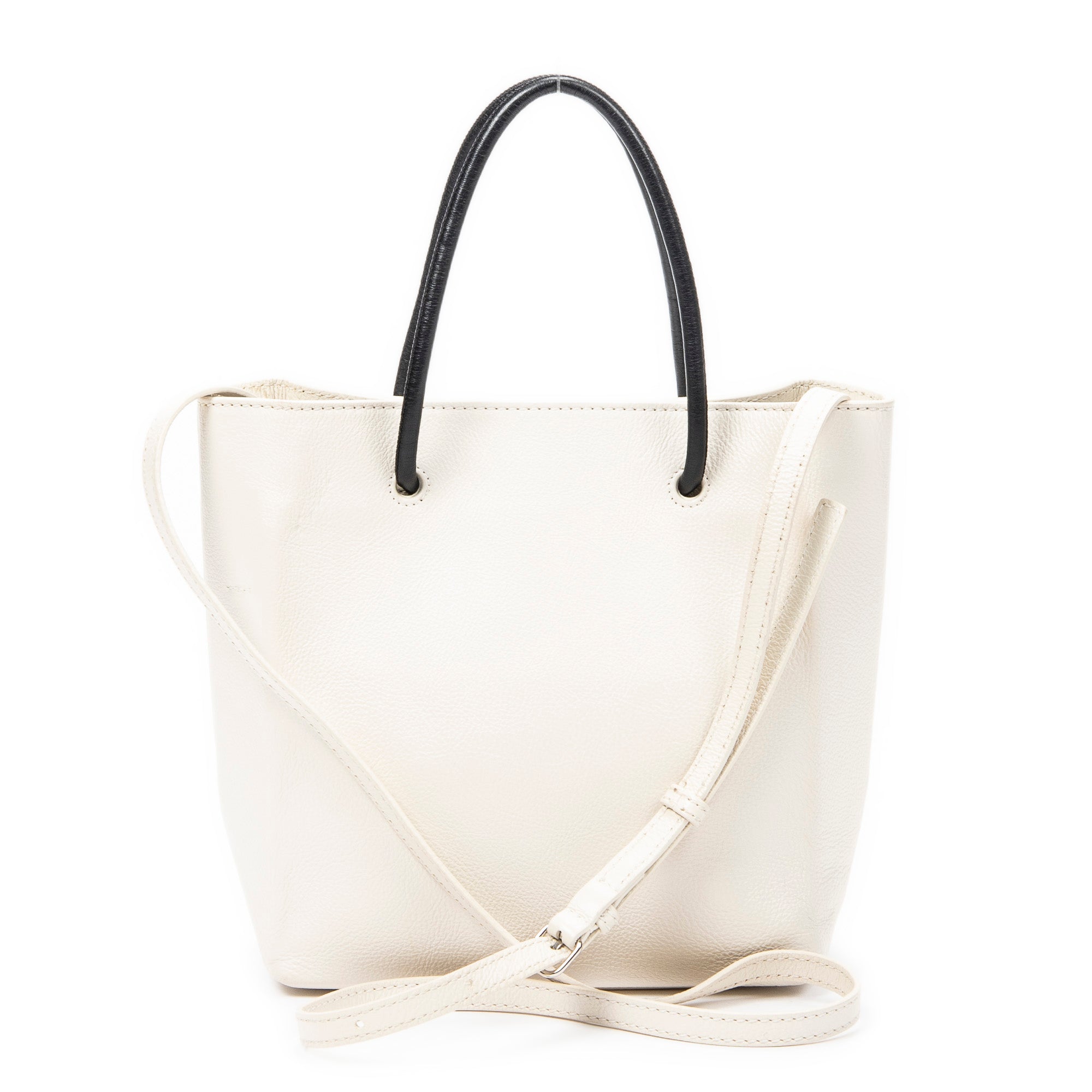 Shoulder Bag XXS Shopping Tote Ivory Grained Leather