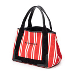 Shoulder Bag Small Navy Cabas Red Striped Canvas