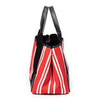 Shoulder Bag Small Navy Cabas Red Striped Canvas