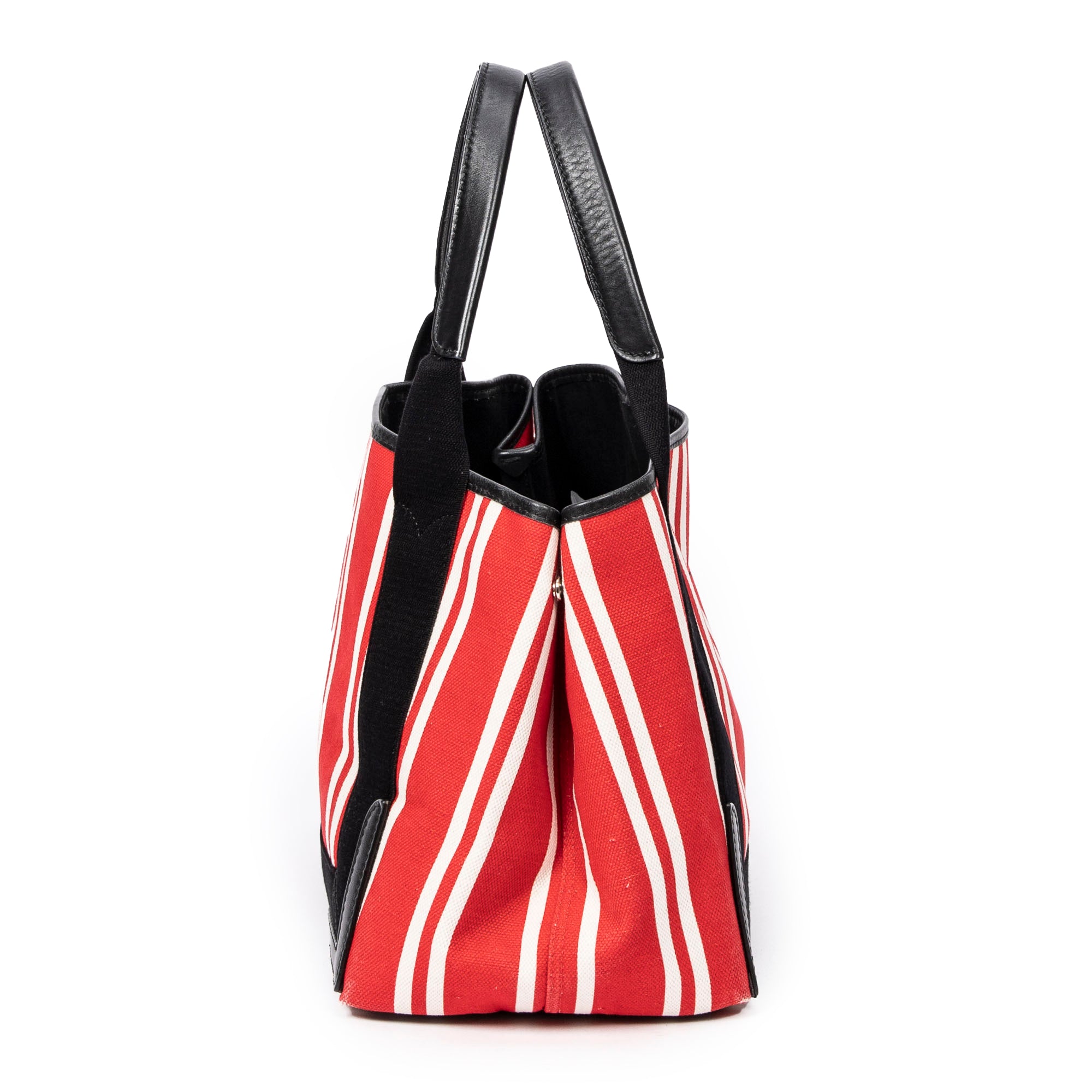 Shoulder Bag Small Navy Cabas Red Striped Canvas
