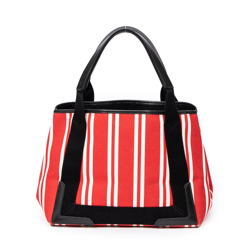 Shoulder Bag Small Navy Cabas Red Striped Canvas