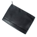 Handbag M Navy Clip Pouch Black Calfskin Leather