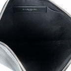 Handbag M Navy Clip Pouch Black Calfskin Leather