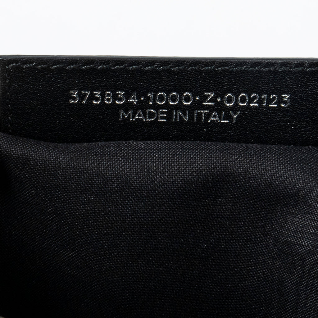Handbag M Navy Clip Pouch Black Calfskin Leather