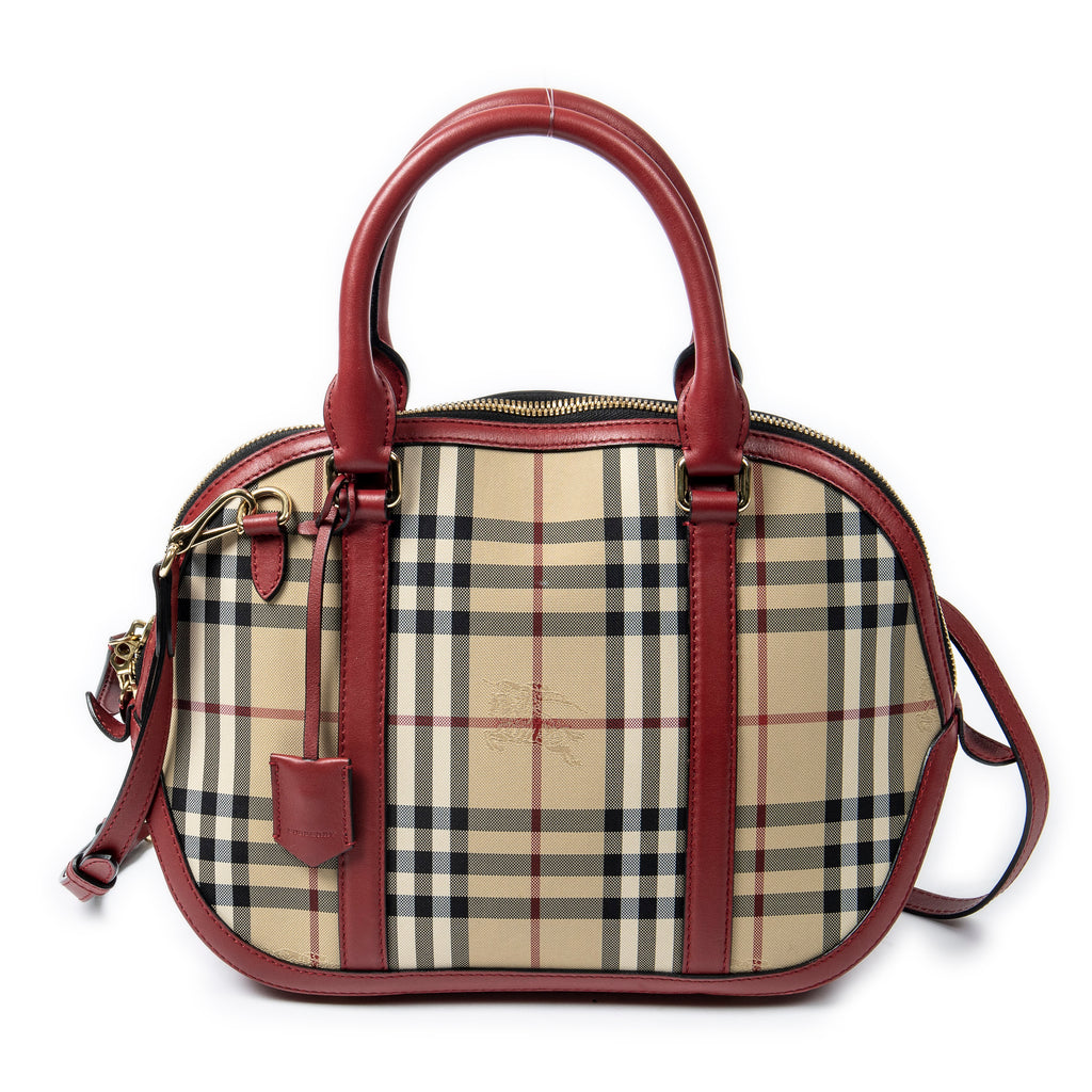 Burberry - Sac bowling Orchard - Beige/Rouge