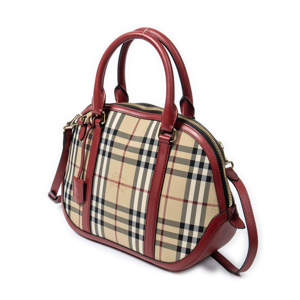 Burberry - Sac bowling Orchard - Beige/Rouge
