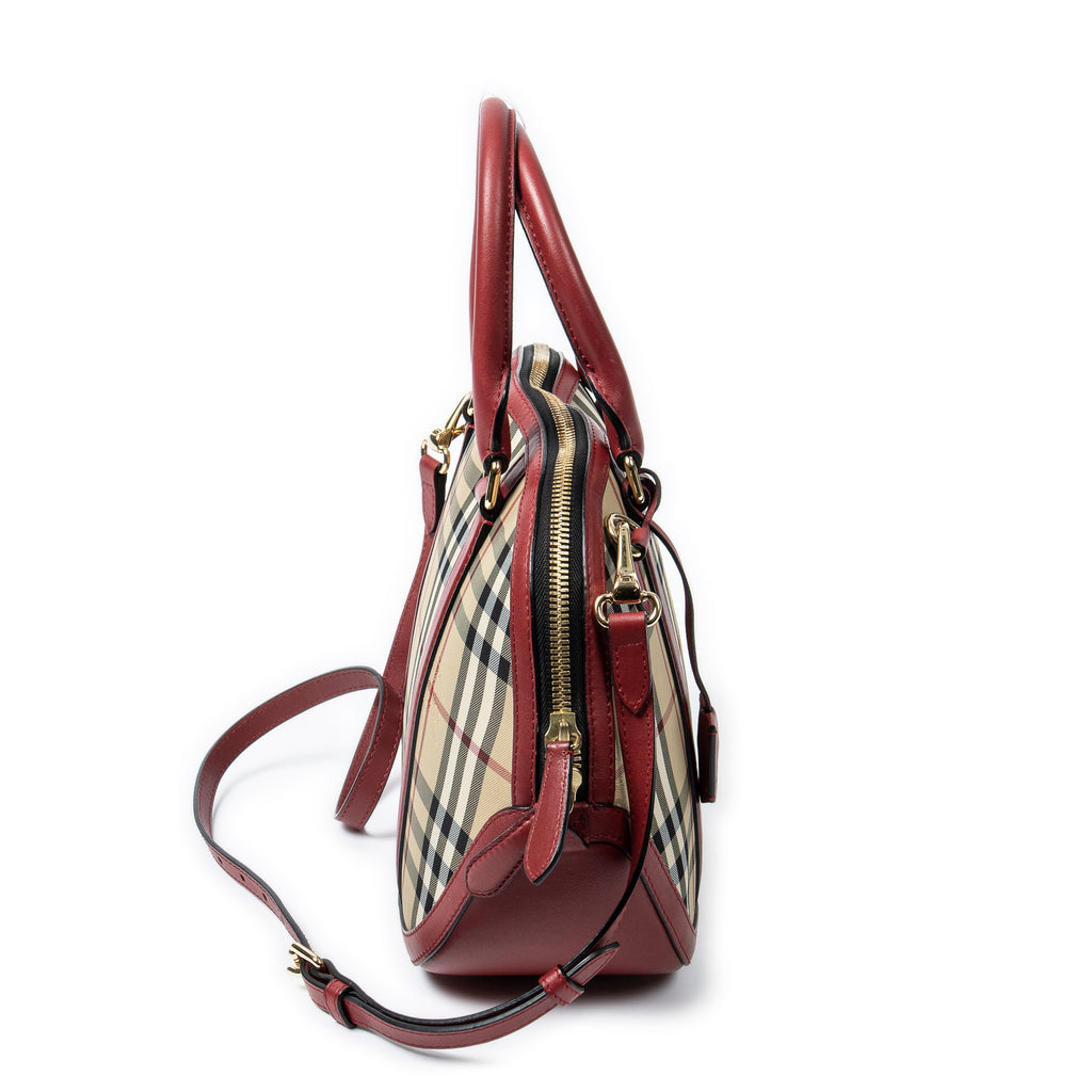 Burberry - Sac bowling Orchard - Beige/Rouge
