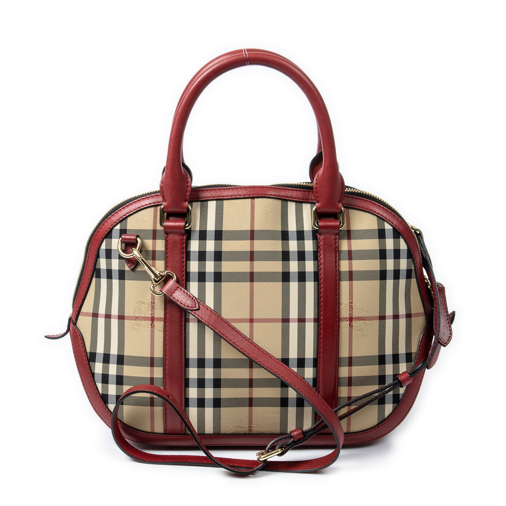 Burberry - Sac bowling Orchard - Beige/Rouge