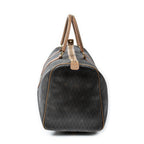 Travel Bag Vintage Large Boston Dark Gray Honeycomb Coated Canvas