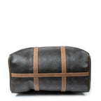 Travel Bag Vintage Large Boston Dark Gray Honeycomb Coated Canvas