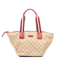 Handbag Web Trapezoid Tote Beige Monogrammed Canvas
