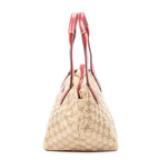Handbag Web Trapezoid Tote Beige Monogrammed Canvas