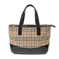 Shoulder Bag Small Zip Tote Beige Haymarket Check Canvas