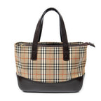 Shoulder Bag Small Zip Tote Beige Haymarket Check Canvas