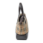 Shoulder Bag Small Zip Tote Beige Haymarket Check Canvas