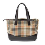 Shoulder Bag Small Zip Tote Beige Haymarket Check Canvas