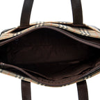 Shoulder Bag Small Zip Tote Beige Haymarket Check Canvas
