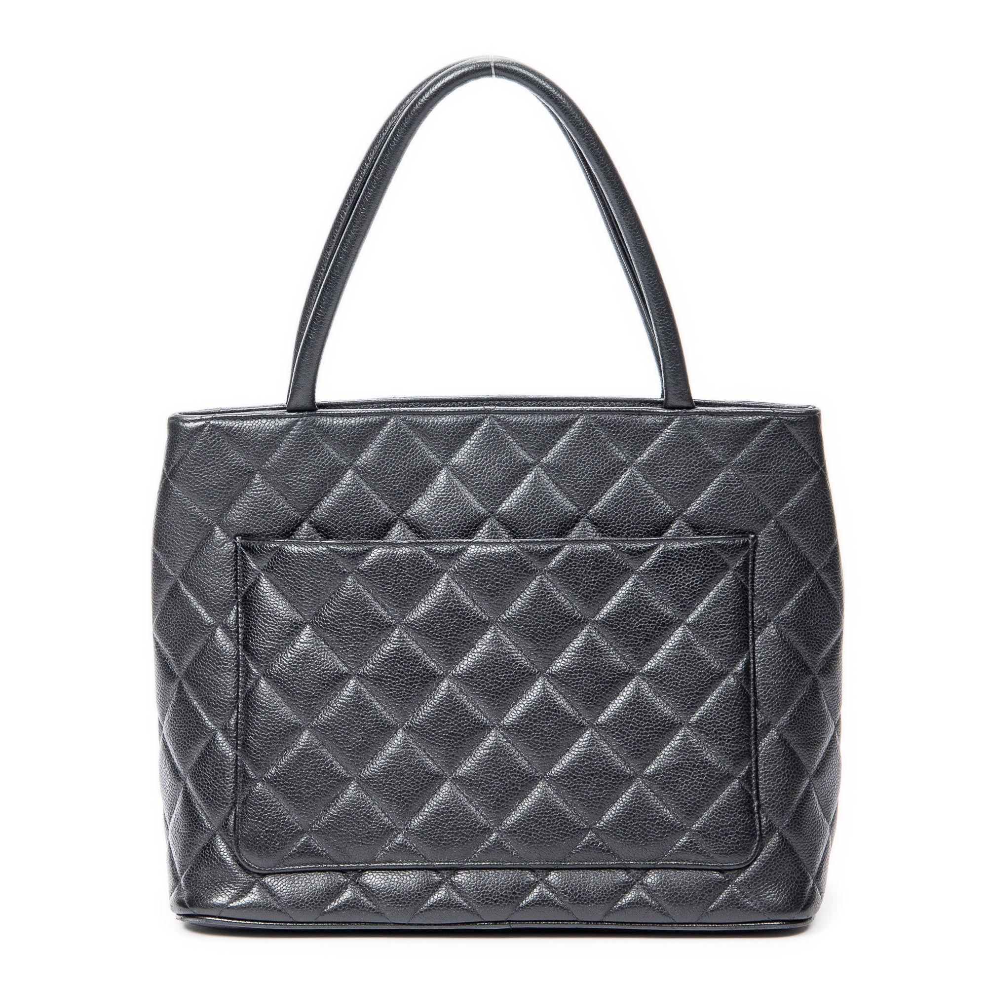 Shoulder Bag CC Timeless Medallion Tote Black Quilted Caviar Leather