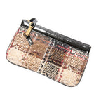 Handbag Zip Pouch Beige Large Nova Check Wool Canvas