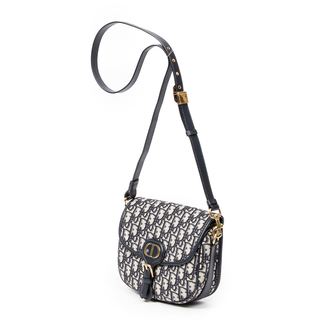 Shoulder Bag Medium Bobby Flap Crossbody Beige Diorissimo Canvas