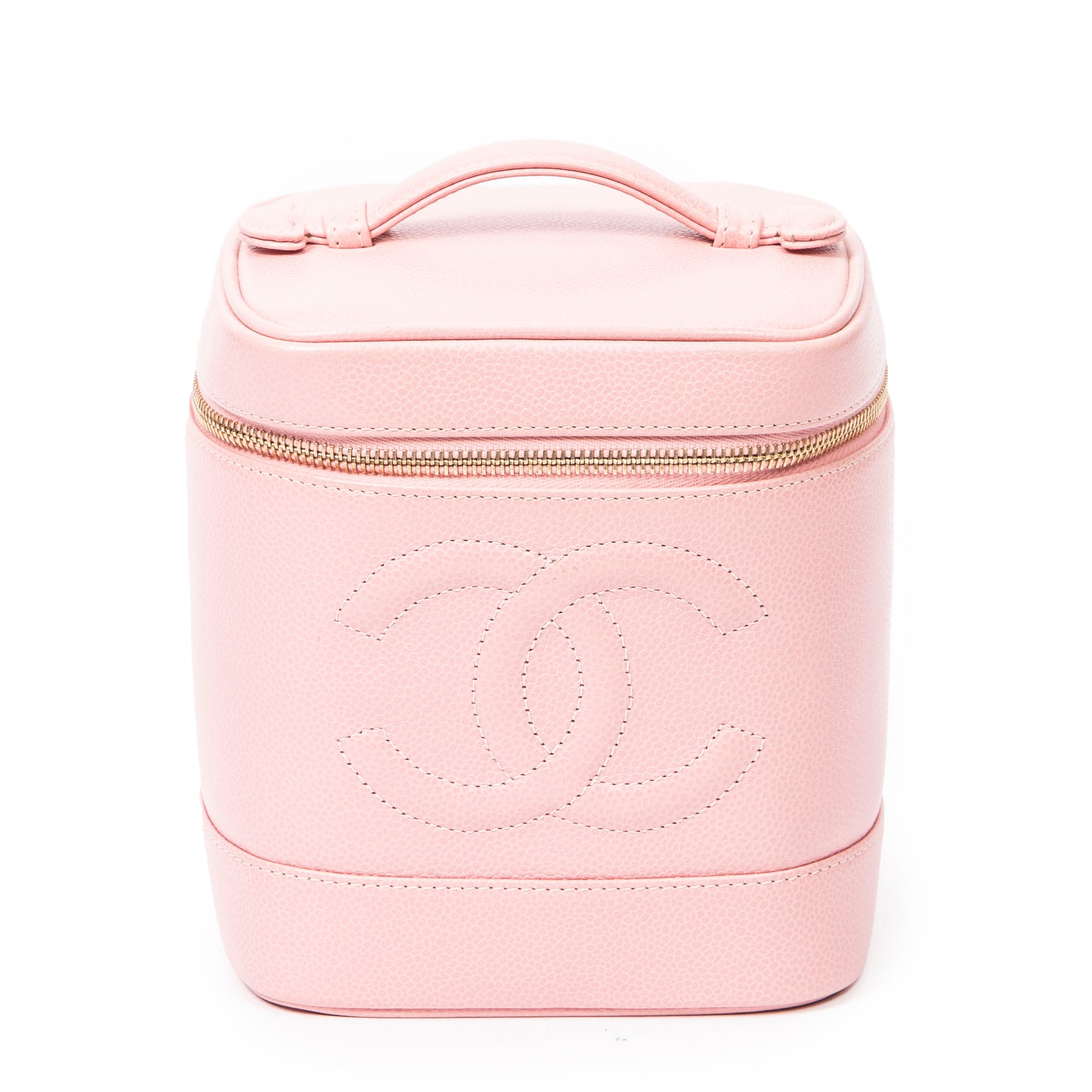 Shoulder Bag CC Vanity Case Pink Caviar Leather