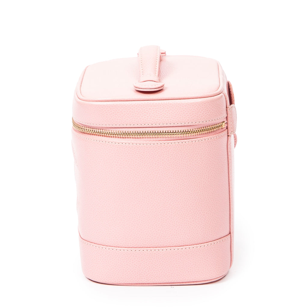 Shoulder Bag CC Vanity Case Pink Caviar Leather