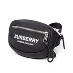 Bolso de hombro Riñonera negra de nailon con logotipo estampado