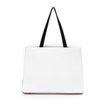 Shoulder Bag Logo Shopping Tote White Calfskin Leather