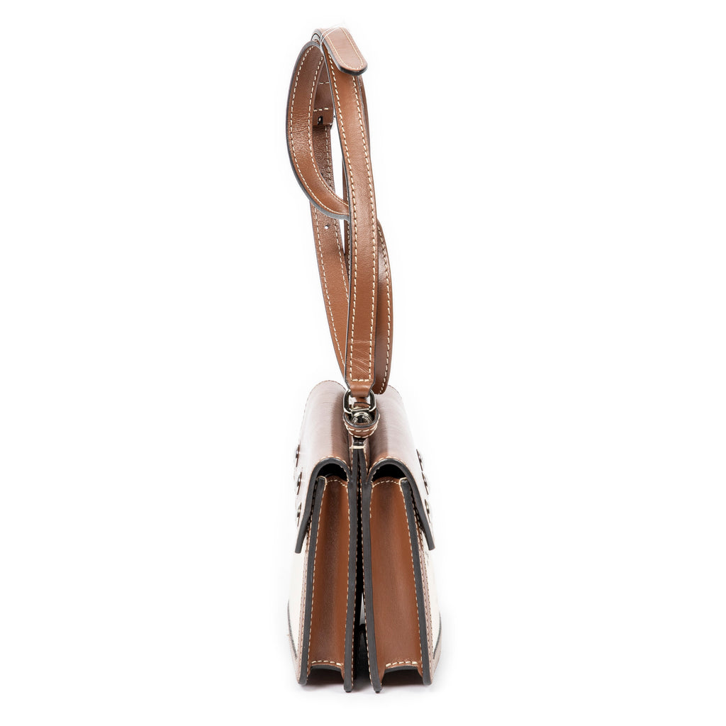 Bolso de hombro mini Horseferry Bag Lona con estampado Horseferry Beige