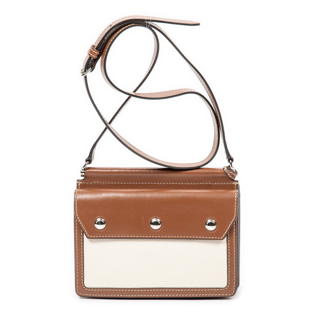 Bolso de hombro mini Horseferry Bag Lona con estampado Horseferry Beige