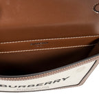 Bolso de hombro mini Horseferry Bag Lona con estampado Horseferry Beige
