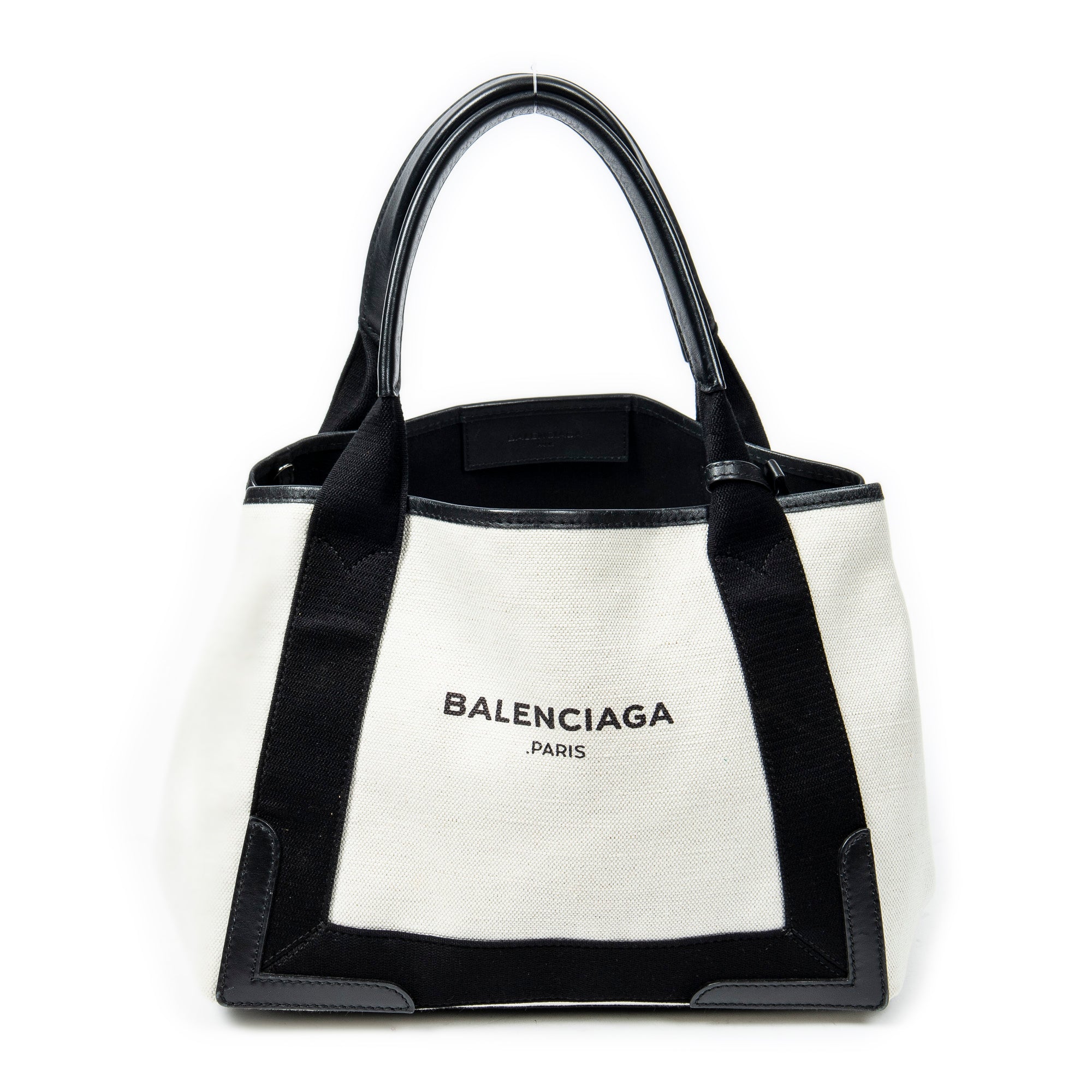 Bolso de Hombro Pequeño Cabas Azul Marino Lona Beige