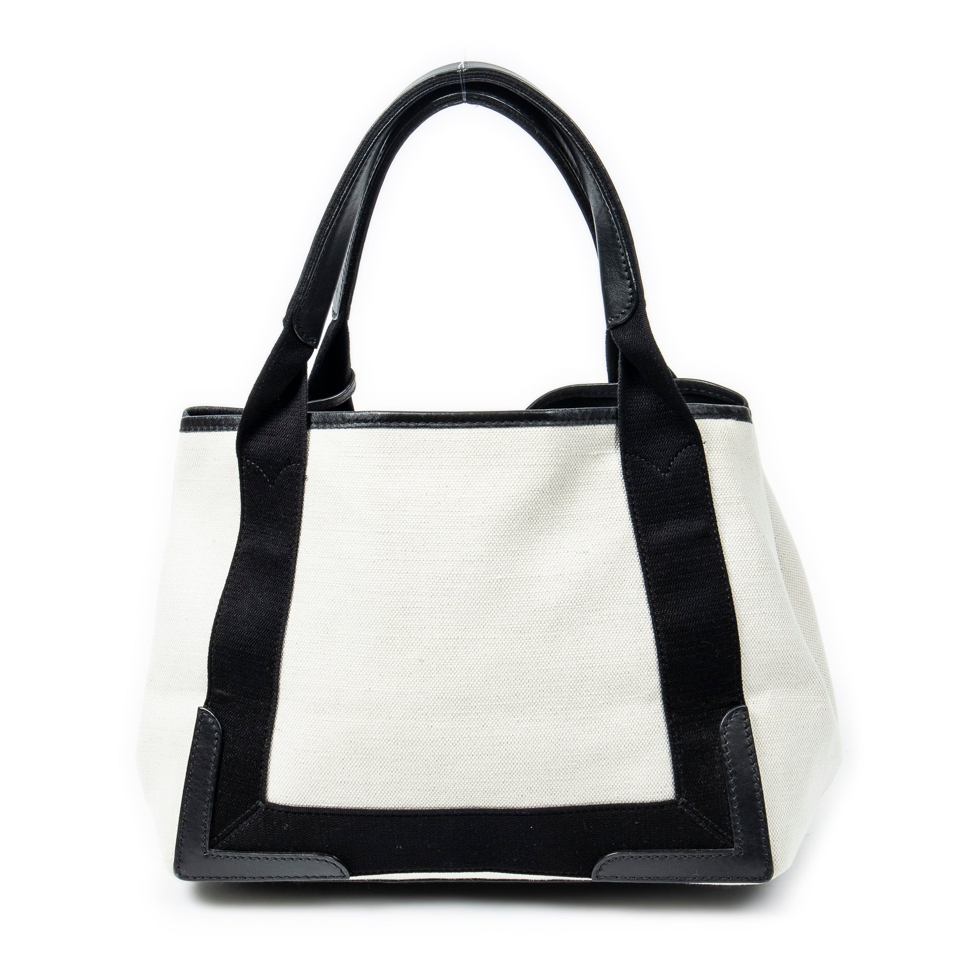 Bolso de Hombro Pequeño Cabas Azul Marino Lona Beige