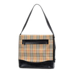 Shoulder Bag Small Vertical Tote Beige Haymarket Check Canvas