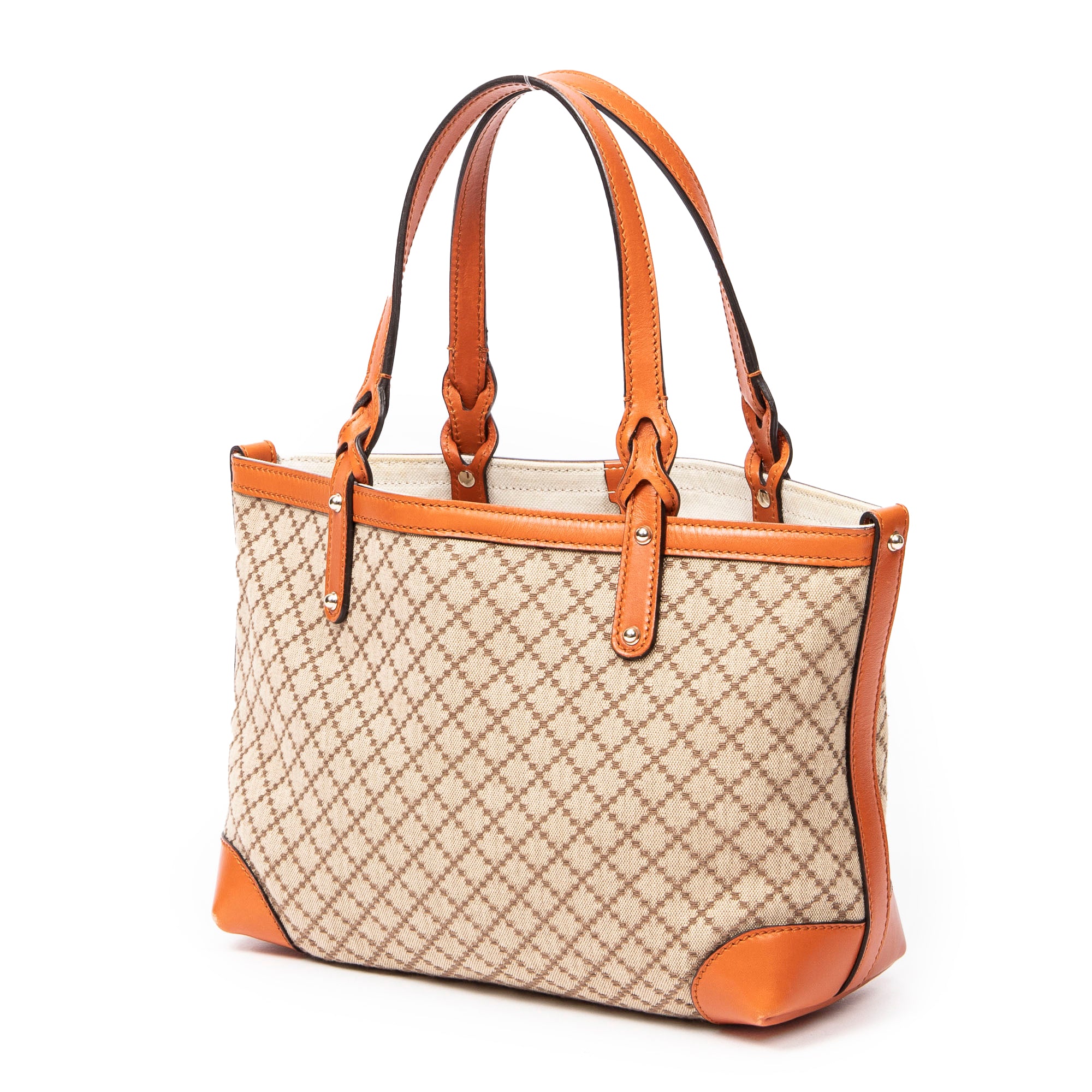 Shoulder Bag Small Craft Tote Beige Diamante Canvas
