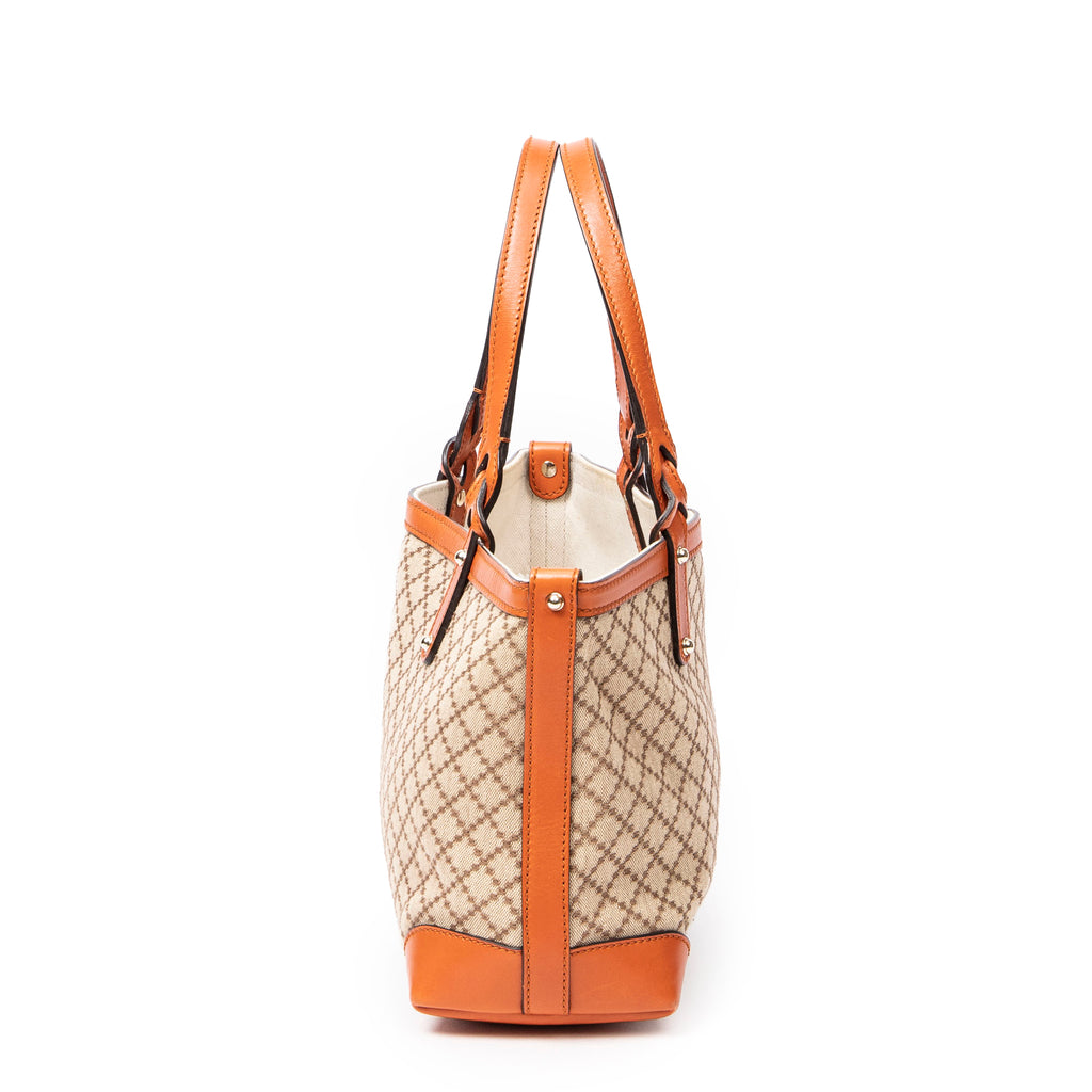 Shoulder Bag Small Craft Tote Beige Diamante Canvas