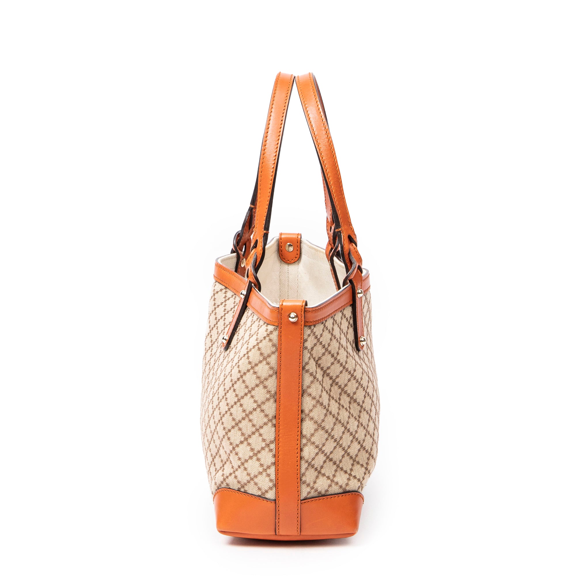Shoulder Bag Small Craft Tote Beige Diamante Canvas