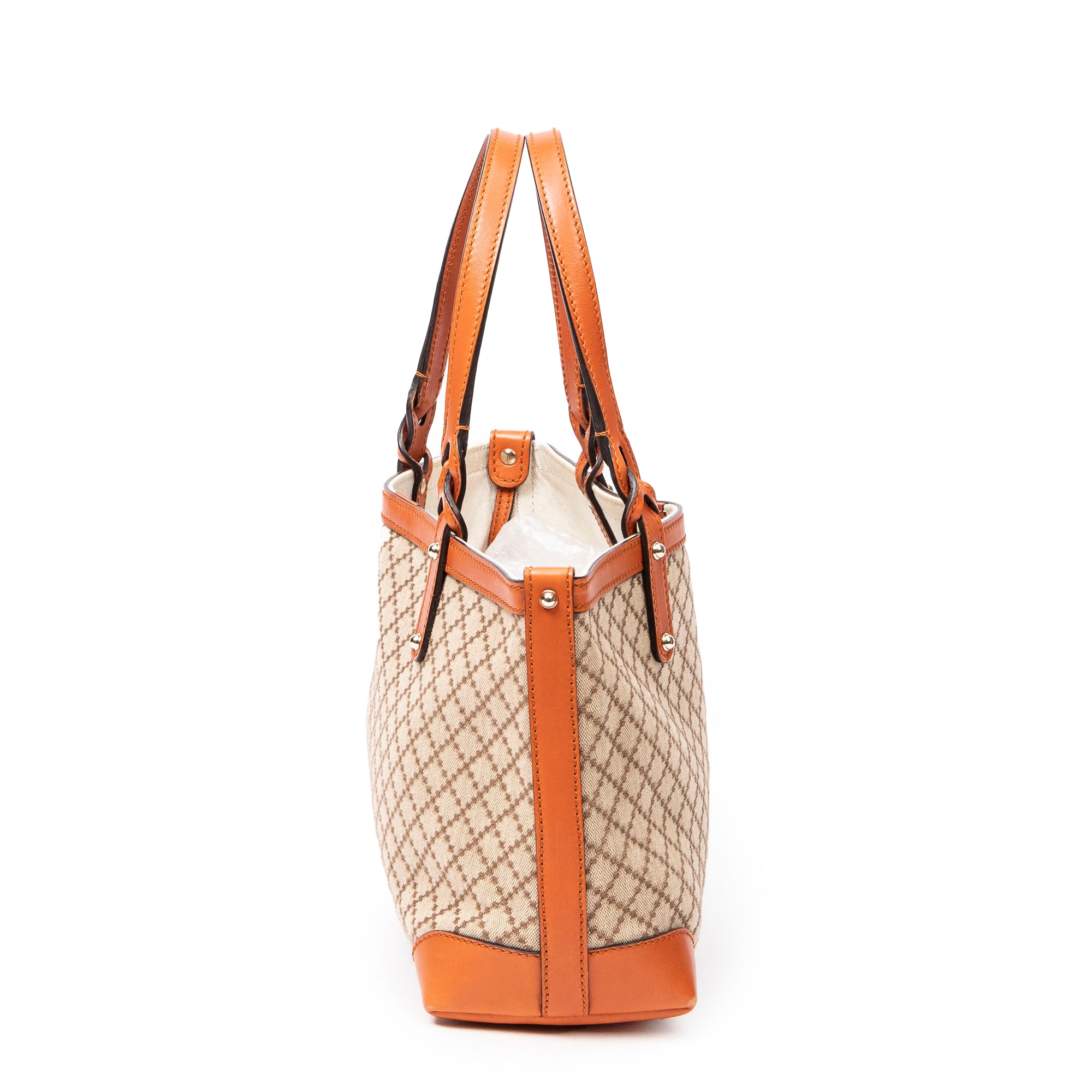 Shoulder Bag Small Craft Tote Beige Diamante Canvas