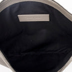 Handbag Blackout Zip Clutch Gray Grained Leather