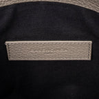 Handbag Blackout Zip Clutch Gray Grained Leather