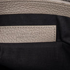 Handbag Blackout Zip Clutch Gray Grained Leather