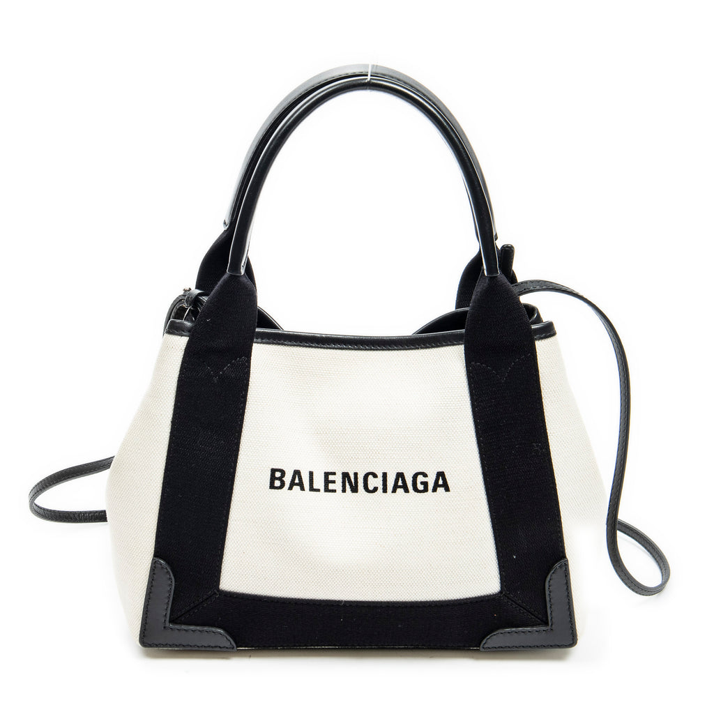 Handbag XS Navy Cabas Ivory Canvas