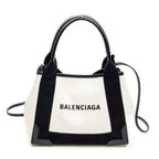 Handbag XS Navy Cabas Ivory Canvas
