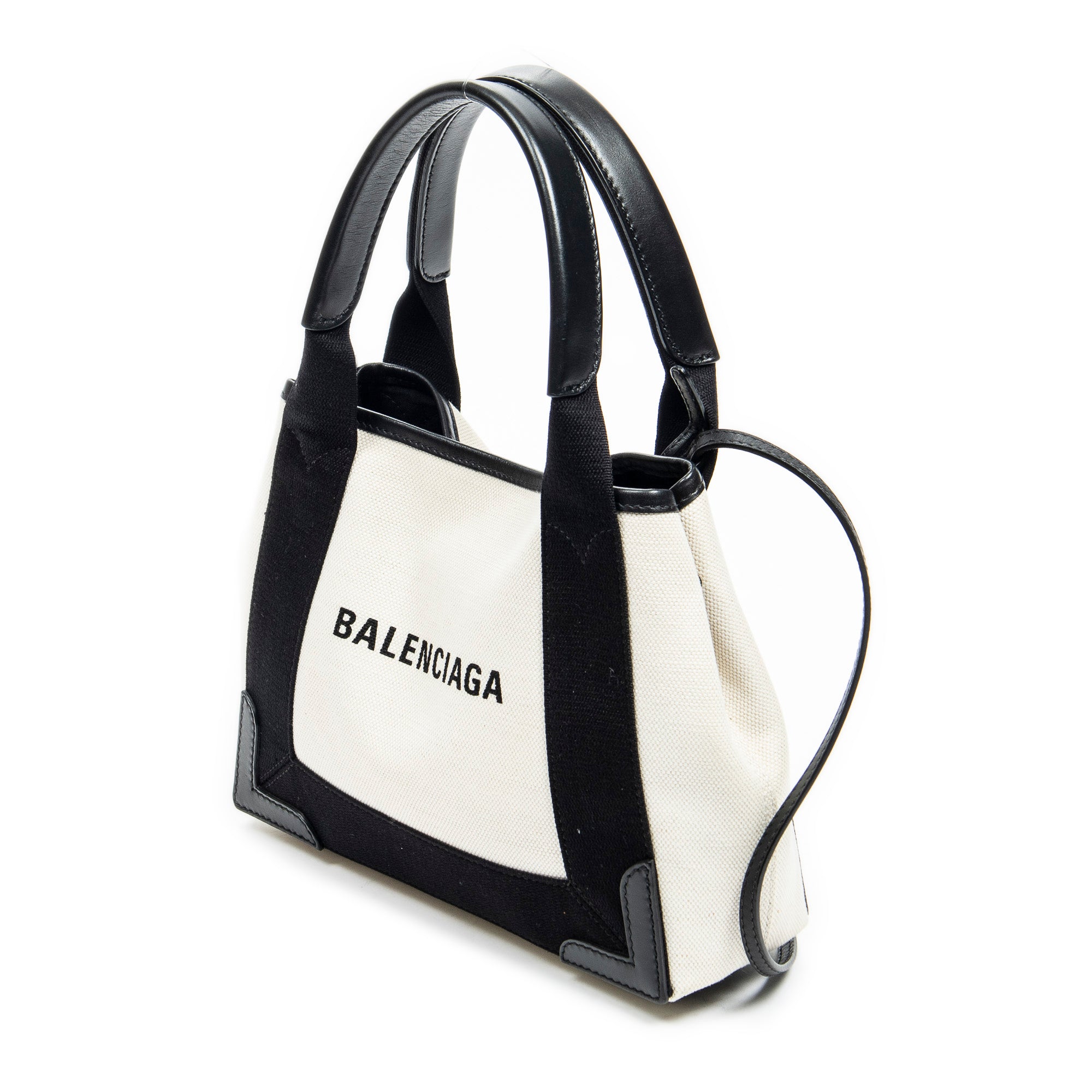 Handbag XS Navy Cabas Ivory Canvas
