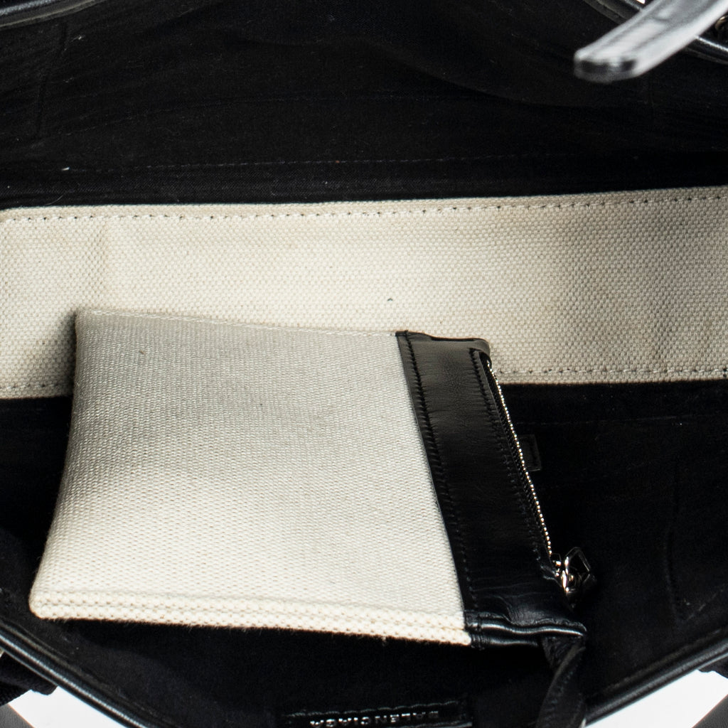 Handbag XS Navy Cabas Ivory Canvas
